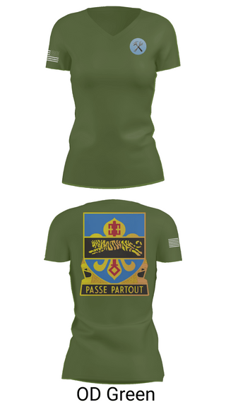 Womens Short Sleeve Vneck Shirt, HHD, 415th Military Intelligence Battalion, National Guard, Teamtime, Team time, sublimation, custom sports apparel, team uniforms, spirit wear, spiritwear, sports uniforms, custom shirts, team store, custom team store, fundraiser sports, apparel fundraiser