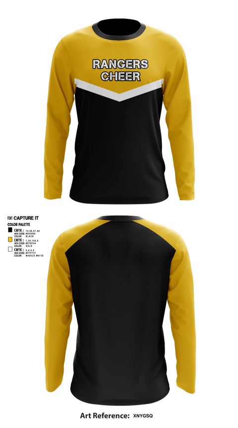 Long Sleeve Performance Shirt, Rangers, Cheer, Teamtime, Team time, sublimation, custom sports apparel, team uniforms, spirit wear, spiritwear, sports uniforms, custom shirts, team store, custom team store, fundraiser sports, apparel fundraiser