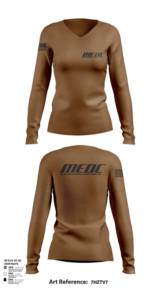 Womens Long Sleeve Vneck Shirt, MEDC, , Teamtime, Team time, sublimation, custom sports apparel, team uniforms, spirit wear, spiritwear, sports uniforms, custom shirts, team store, custom team store, fundraiser sports, apparel fundraiser