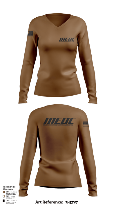MEDC 18675105 Women's Long Sleeve V-neck Shirt - 106