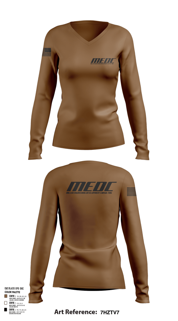 Womens Long Sleeve Vneck Shirt, MEDC, , Teamtime, Team time, sublimation, custom sports apparel, team uniforms, spirit wear, spiritwear, sports uniforms, custom shirts, team store, custom team store, fundraiser sports, apparel fundraiser