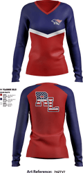 Red Land High School Cheer 22621140 Women's Long Sleeve V-neck Shirt - 3