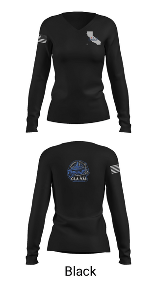 Women's Long Sleeve Vneck Shirt, CLA-VAL, , Teamtime, Team time, sublimation, custom sports apparel, team uniforms, spirit wear, spiritwear, sports uniforms, custom shirts, team store, custom team store, fundraiser sports, apparel fundraiser