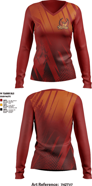 Womens Long Sleeve Vneck Shirt, Falcon Middle School Basketball, Women's Basketball, Teamtime, Team time, sublimation, custom sports apparel, team uniforms, spirit wear, spiritwear, sports uniforms, custom shirts, team store, custom team store, fundraiser sports, apparel fundraiser