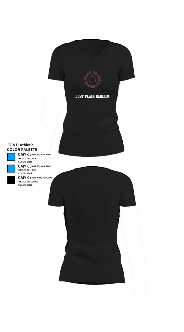 Womens Short Sleeve Vneck Shirt, Just Plain Random, , Teamtime, Team time, sublimation, custom sports apparel, team uniforms, spirit wear, spiritwear, sports uniforms, custom shirts, team store, custom team store, fundraiser sports, apparel fundraiser