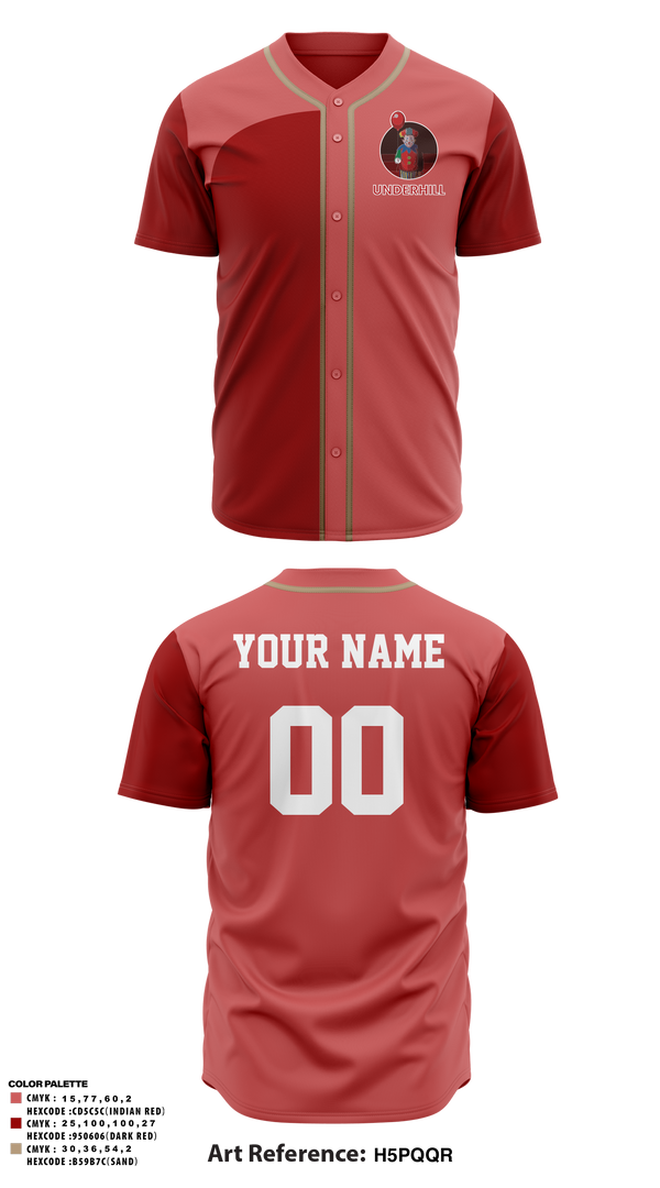 Full Button Baseball Jersey, Underhill, Baseball, Teamtime, Team time, sublimation, custom sports apparel, team uniforms, spirit wear, spiritwear, sports uniforms, custom shirts, team store, custom team store, fundraiser sports, apparel fundraiser