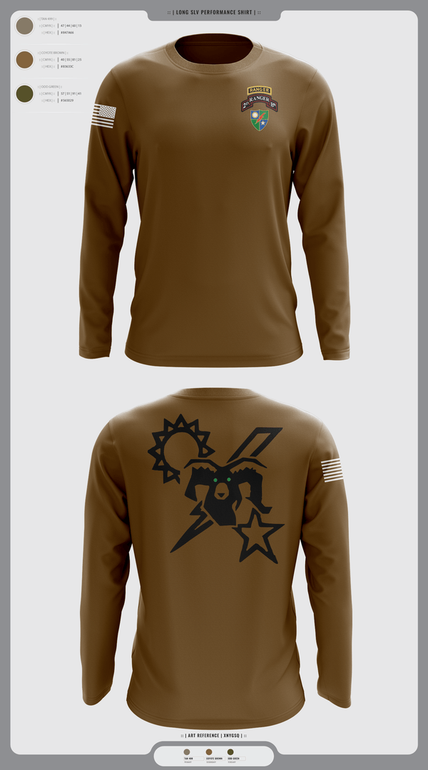 Long Sleeve Performance Shirt, 75th Ranger regiment, Army, Teamtime, Team time, sublimation, custom sports apparel, team uniforms, spirit wear, spiritwear, sports uniforms, custom shirts, team store, custom team store, fundraiser sports, apparel fundraiser