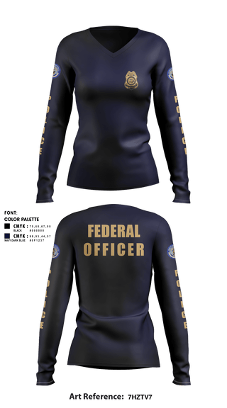 Womens Long Sleeve Vneck Shirt, BIA POLICE, Police, Teamtime, Team time, sublimation, custom sports apparel, team uniforms, spirit wear, spiritwear, sports uniforms, custom shirts, team store, custom team store, fundraiser sports, apparel fundraiser