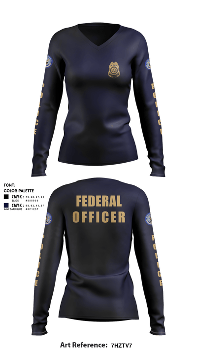 BIA POLICE 11444917 Women's Long Sleeve V-neck Shirt - 6