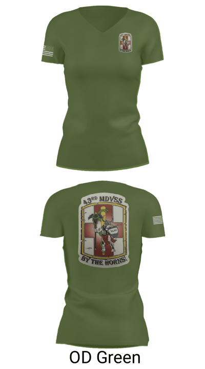 43rd Medical Detachment 2216181 Women's Short Sleeve V-neck Shirt - 48