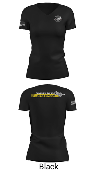 Womens Short Sleeve Vneck Shirt, Danbury Police Traffic Unit, Police, Teamtime, Team time, sublimation, custom sports apparel, team uniforms, spirit wear, spiritwear, sports uniforms, custom shirts, team store, custom team store, fundraiser sports, apparel fundraiser