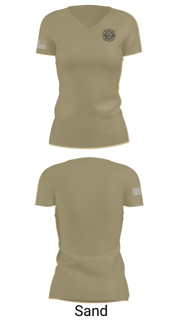 Womens Short Sleeve Vneck Shirt, Ben Wheeler Fire, Fire Department, Teamtime, Team time, sublimation, custom sports apparel, team uniforms, spirit wear, spiritwear, sports uniforms, custom shirts, team store, custom team store, fundraiser sports, apparel fundraiser
