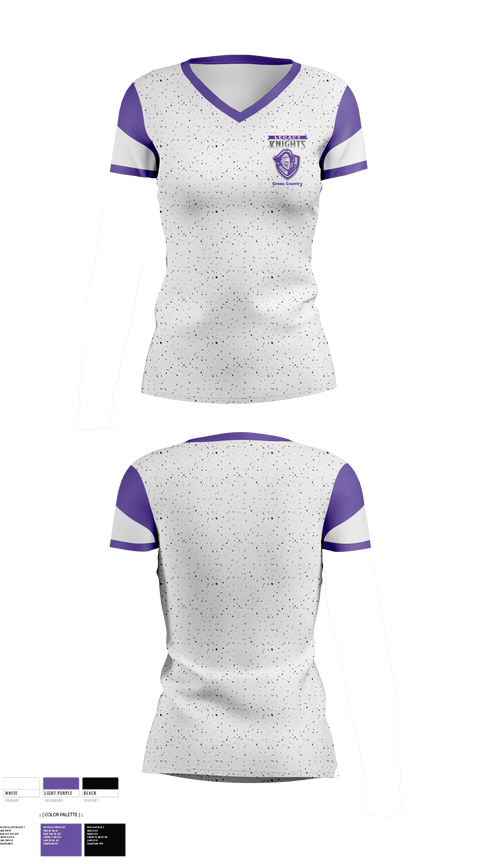 Womens Short Sleeve Vneck Shirt, Legacy Cross Country, Cross Country, Teamtime, Team time, sublimation, custom sports apparel, team uniforms, spirit wear, spiritwear, sports uniforms, custom shirts, team store, custom team store, fundraiser sports, apparel fundraiser