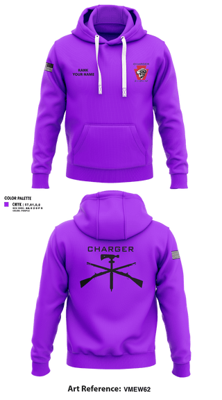 Hoodie, Charger Co. / 2-112th Infantry Battalion, National Guard, Teamtime, Team time, sublimation, custom sports apparel, team uniforms, spirit wear, spiritwear, sports uniforms, custom shirts, team store, custom team store, fundraiser sports, apparel fundraiser