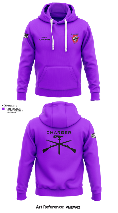 Charger Co. / 2-112th Infantry Battalion 37738588 Hoodie - 25