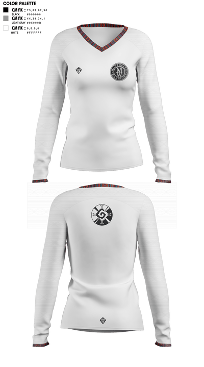 Montbello HS Boys Soccer 60090327 Women's Long Sleeve V-neck Shirt - 1