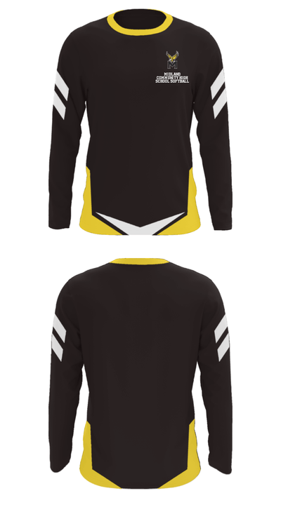 Midland Community High School Softball 56589976 Long Sleeve Performance Shirt - 34