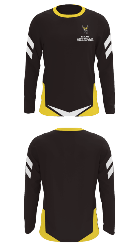 Long Sleeve Performance Shirt, Midland Community High School Softball, Softball, Teamtime, Team time, sublimation, custom sports apparel, team uniforms, spirit wear, spiritwear, sports uniforms, custom shirts, team store, custom team store, fundraiser sports, apparel fundraiser