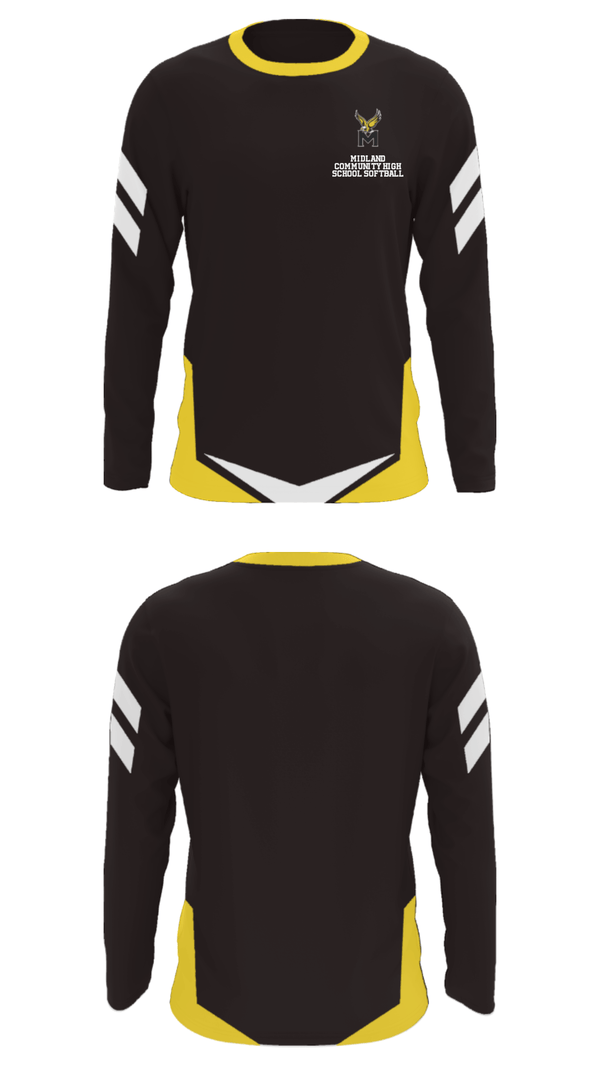 Long Sleeve Performance Shirt, Midland Community High School Softball, Softball, Teamtime, Team time, sublimation, custom sports apparel, team uniforms, spirit wear, spiritwear, sports uniforms, custom shirts, team store, custom team store, fundraiser sports, apparel fundraiser