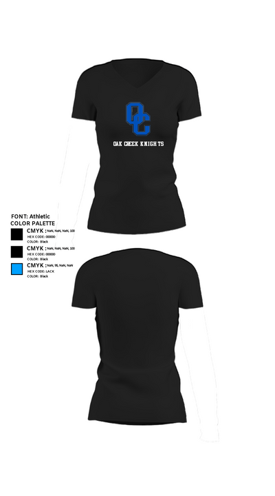 Oak Creek Knights 26467111 Women's Short Sleeve V-neck Shirt - 9