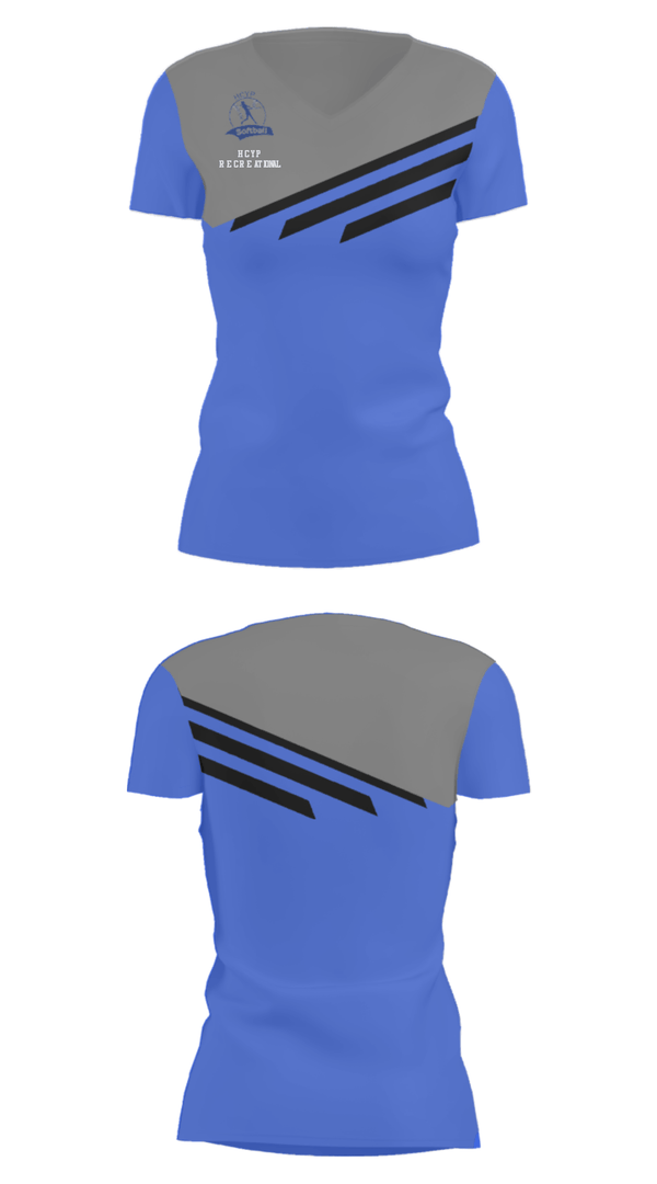 Women's Short Sleeve Vneck Shirt, HCYP Recreational, Softball, Teamtime, Team time, sublimation, custom sports apparel, team uniforms, spirit wear, spiritwear, sports uniforms, custom shirts, team store, custom team store, fundraiser sports, apparel fundraiser
