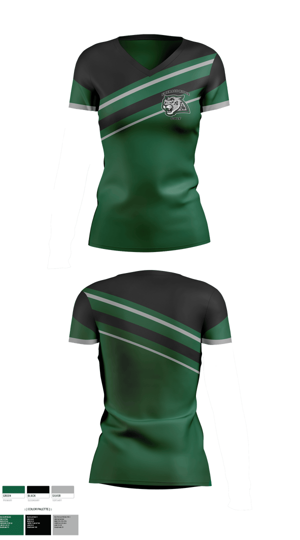 Womens Short Sleeve Vneck Shirt, Emerald Ridge High School Golf, Golf, Teamtime, Team time, sublimation, custom sports apparel, team uniforms, spirit wear, spiritwear, sports uniforms, custom shirts, team store, custom team store, fundraiser sports, apparel fundraiser