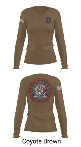 Womens Long Sleeve Vneck Shirt, GFR Station 3, Fire Department, Teamtime, Team time, sublimation, custom sports apparel, team uniforms, spirit wear, spiritwear, sports uniforms, custom shirts, team store, custom team store, fundraiser sports, apparel fundraiser
