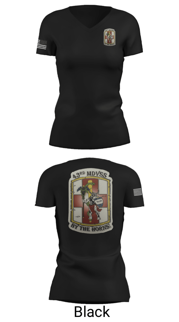 Womens Short Sleeve Vneck Shirt, 43rd Medical Detachment, , Teamtime, Team time, sublimation, custom sports apparel, team uniforms, spirit wear, spiritwear, sports uniforms, custom shirts, team store, custom team store, fundraiser sports, apparel fundraiser