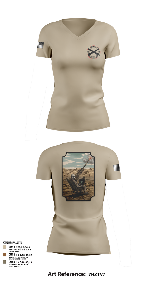 Womens Short Sleeve Vneck Shirt, C-BTRY FDC, Army, Teamtime, Team time, sublimation, custom sports apparel, team uniforms, spirit wear, spiritwear, sports uniforms, custom shirts, team store, custom team store, fundraiser sports, apparel fundraiser