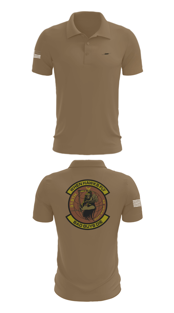 Short Sleeve Performance Polo, 319th Maintenance Squadron, Air Force, Teamtime, Team time, sublimation, custom sports apparel, team uniforms, spirit wear, spiritwear, sports uniforms, custom shirts, team store, custom team store, fundraiser sports, apparel fundraiser