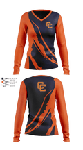 Clarke County High School Swimming 29133157 Women's Long Sleeve V-neck Shirt - 41