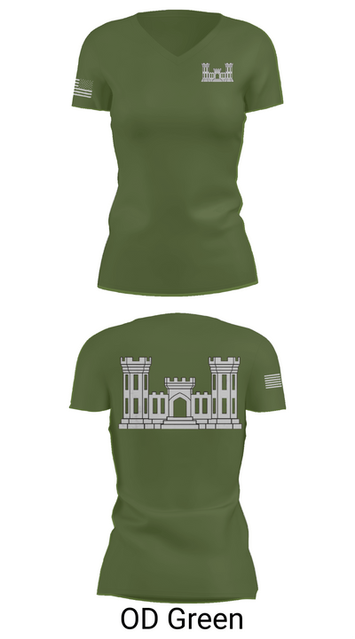 250TH ENGINEERING COMPANY 59783963 Women's Short Sleeve V-neck Shirt - 46