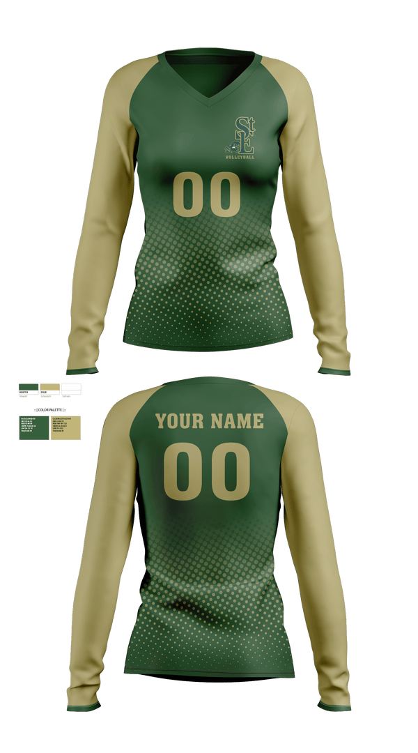 Womens Long Sleeve Vneck Shirt, Saint Edward High School Volleyball, Women's Volleyball, Teamtime, Team time, sublimation, custom sports apparel, team uniforms, spirit wear, spiritwear, sports uniforms, custom shirts, team store, custom team store, fundraiser sports, apparel fundraiser