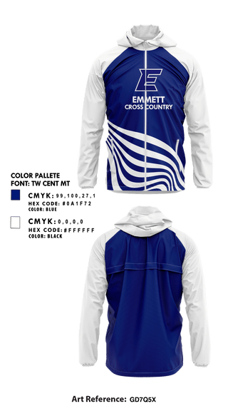 Windbreaker, Emmett High School Cross Country, Cross Country, Teamtime, Team time, sublimation, custom sports apparel, team uniforms, spirit wear, spiritwear, sports uniforms, custom shirts, team store, custom team store, fundraiser sports, apparel fundraiser