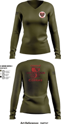 Charlie Company Cobras 69081058 Women's Long Sleeve V-neck Shirt - 2