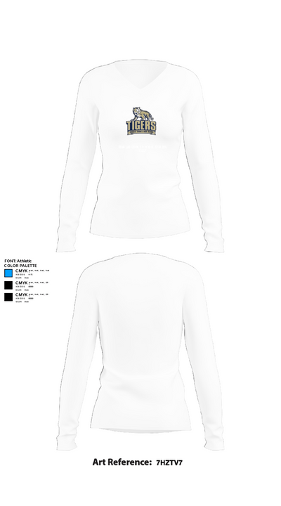 Douglas County High School Golf 70822223 Women's Long Sleeve V-neck Shirt - 15