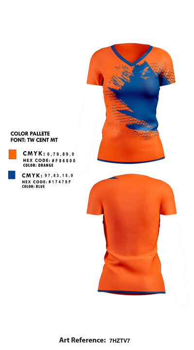 Central Middle School Golf 89815012 Women's Short Sleeve V-neck Shirt - 1