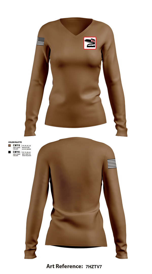 Womens Long Sleeve Vneck Shirt, Enforcers, Army, Teamtime, Team time, sublimation, custom sports apparel, team uniforms, spirit wear, spiritwear, sports uniforms, custom shirts, team store, custom team store, fundraiser sports, apparel fundraiser