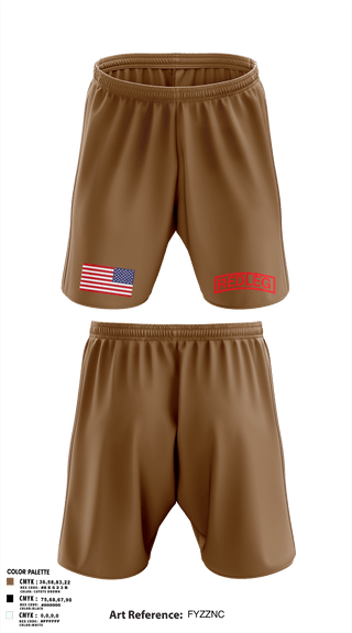 Athletic Shorts With Pockets, BRAVO BULLS, Army, Teamtime, Team time, sublimation, custom sports apparel, team uniforms, spirit wear, spiritwear, sports uniforms, custom shirts, team store, custom team store, fundraiser sports, apparel fundraiser