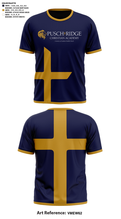 Pusch Ridge Christian Academy Upper School Cheer 62577727 Short Sleeve Performance Shirt - 41