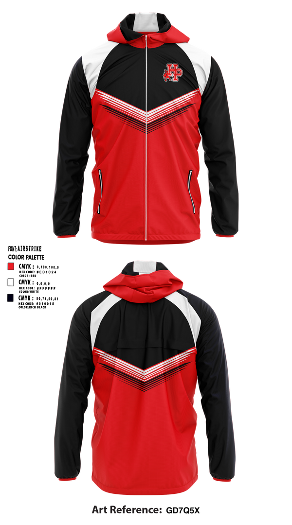 Windbreaker, Highland Park Senior High School Gymnastics, Spirit Store, Teamtime, Team time, sublimation, custom sports apparel, team uniforms, spirit wear, spiritwear, sports uniforms, custom shirts, team store, custom team store, fundraiser sports, apparel fundraiser