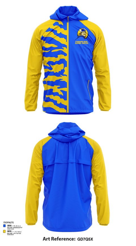 Windbreaker, Parsons High School Soccer, Men's Soccer, Teamtime, Team time, sublimation, custom sports apparel, team uniforms, spirit wear, spiritwear, sports uniforms, custom shirts, team store, custom team store, fundraiser sports, apparel fundraiser