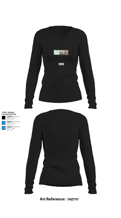 OD01 70309443 Women's Long Sleeve V-neck Shirt - 21