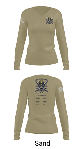 Women's Long Sleeve Vneck Shirt, ALC, Army, Teamtime, Team time, sublimation, custom sports apparel, team uniforms, spirit wear, spiritwear, sports uniforms, custom shirts, team store, custom team store, fundraiser sports, apparel fundraiser