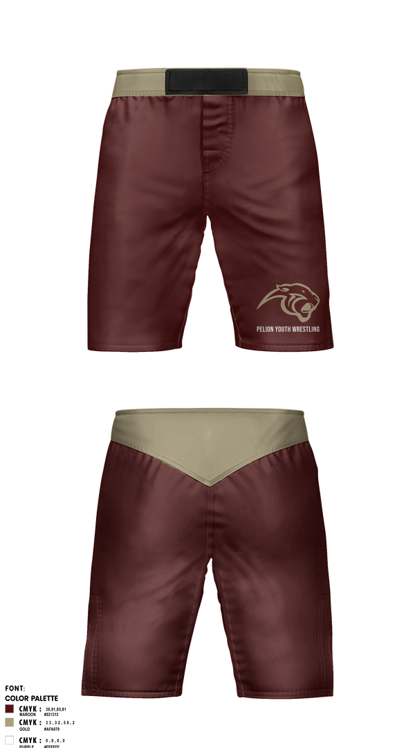 Fight Shorts, Pelion Youth Wrestling, Wrestling, Teamtime, Team time, sublimation, custom sports apparel, team uniforms, spirit wear, spiritwear, sports uniforms, custom shirts, team store, custom team store, fundraiser sports, apparel fundraiser