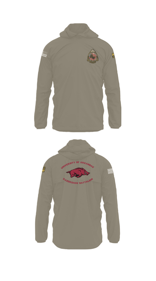 Windbreaker, University of Arkansas Army ROTC - Razorback Battalion, Army, Teamtime, Team time, sublimation, custom sports apparel, team uniforms, spirit wear, spiritwear, sports uniforms, custom shirts, team store, custom team store, fundraiser sports, apparel fundraiser