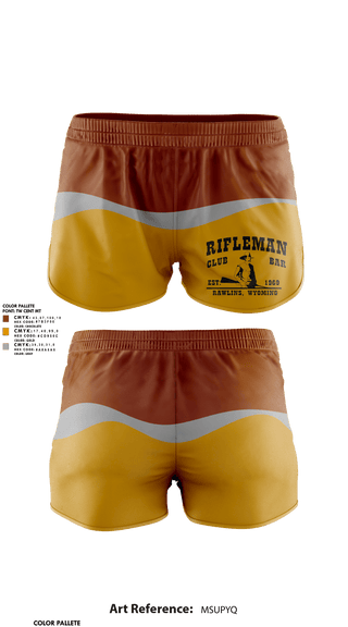 Womens Shorts, The Rifleman Bar, , Teamtime, Team time, sublimation, custom sports apparel, team uniforms, spirit wear, spiritwear, sports uniforms, custom shirts, team store, custom team store, fundraiser sports, apparel fundraiser