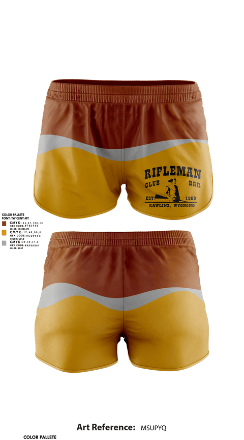 Womens Shorts, The Rifleman Bar, , Teamtime, Team time, sublimation, custom sports apparel, team uniforms, spirit wear, spiritwear, sports uniforms, custom shirts, team store, custom team store, fundraiser sports, apparel fundraiser