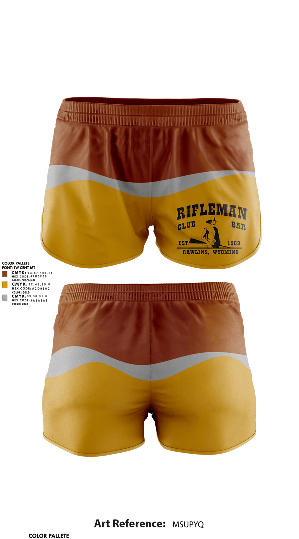 Womens Shorts, The Rifleman Bar, , Teamtime, Team time, sublimation, custom sports apparel, team uniforms, spirit wear, spiritwear, sports uniforms, custom shirts, team store, custom team store, fundraiser sports, apparel fundraiser