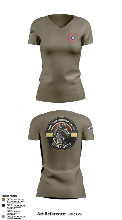 942nd TC 26291785 Women's Short Sleeve V-neck Shirt - 4
